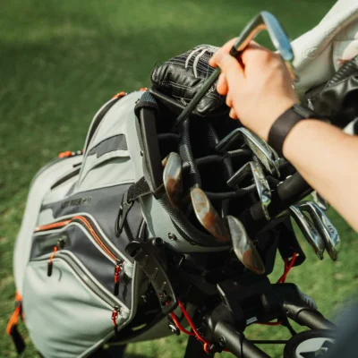 Modern, sleek and built to perform, the Lite Rider 2.0 is designed for golfers who prefer to push or ride. It combines premium features like full-length dividers, dual waterproof valuables pockets and a rubberized putter well.

Specifications
Color
Silver/Black/Red
Style
Cart
Dividers
14
Weight
5.5 lbs.
Features
Key Features:

14-way top
Full length dividers via the Individual Divider System (IDS)
Soft-grip lift assist handles
Rubber putter well
Cart strap pass
9 zippered pockets including two fleece-lined, waterproof and heat-sealed valuables pockets
Top-Lok® bag-to-cart attachment system
Insulated cooler pocket
Towel ring with glove holder
Rain hood
